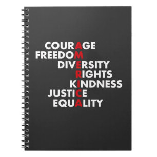 Courage  Freedom Diversity Rights Kindness Notebook