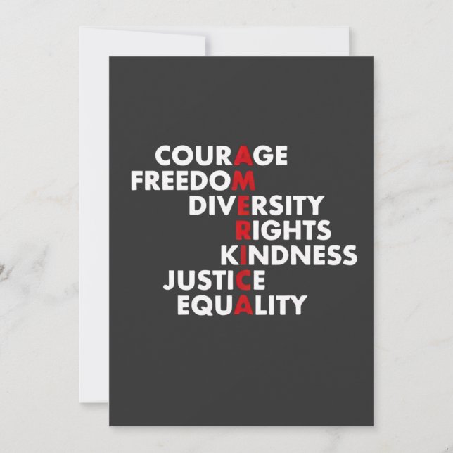 Courage  Freedom Diversity Rights Kindness Save The Date (Front)