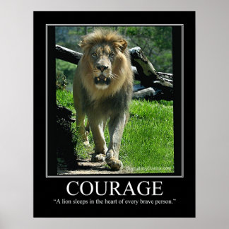 COURAGE Grand Poster Gloss - Lion (Motivationnel)