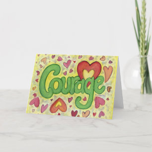 Courage Heart Word Art Carte de voeux inspirante