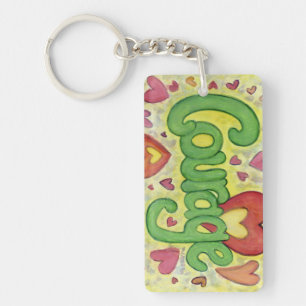 Courage Heart Word Art Porte - clé inspiré
