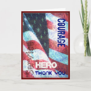 Courage - Héros - Carte de remerciement pour la Jo