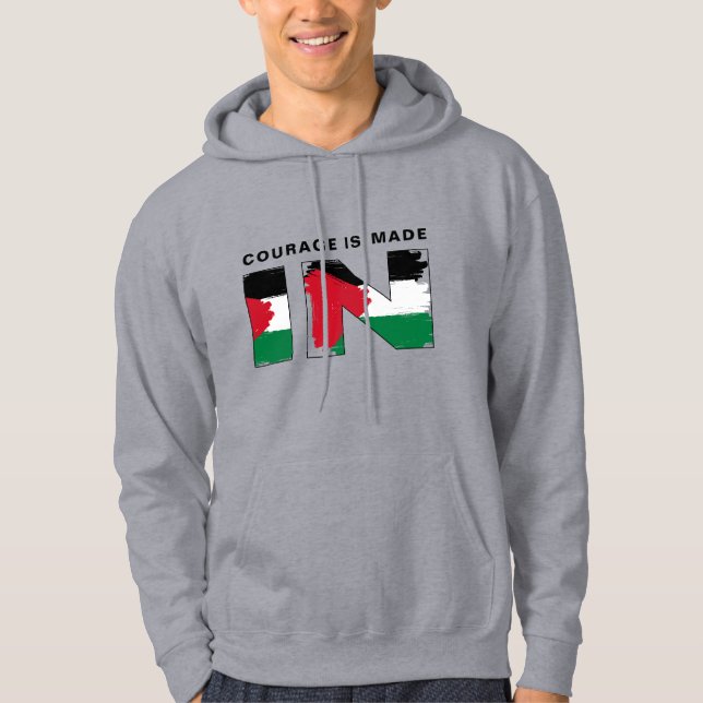 COURAGE IS MADE IN PALESTINE | Free Palestine Hoodie (Front)