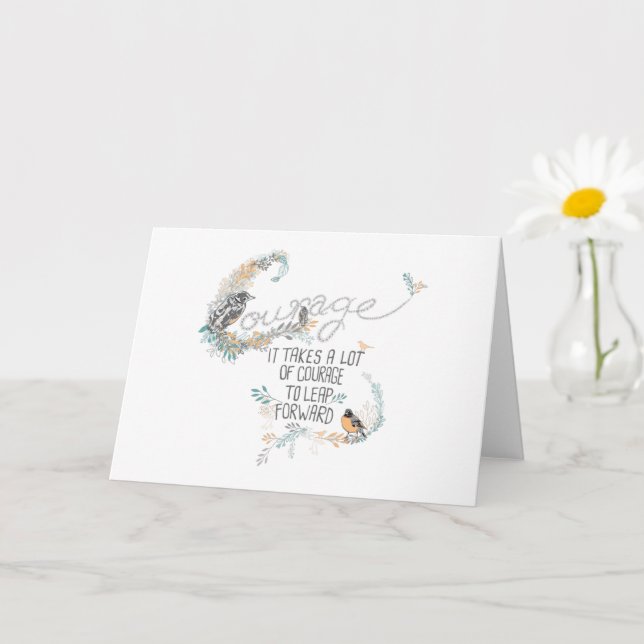 Courage It Takes A Lot To Leap Forward Get Well Card (Small Plant)