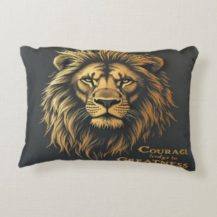 Courage Leads to Greatness – Inspirational Motivat Accent Pillow