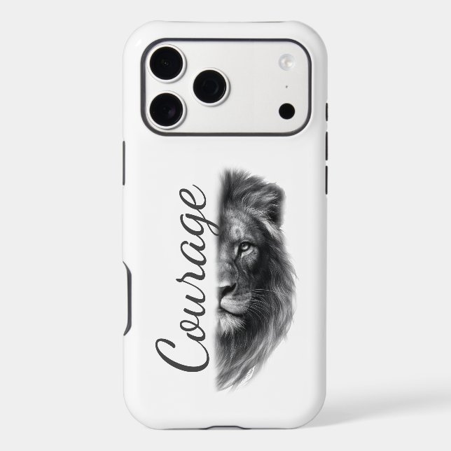 Courage Lion Artistic Minimal- (Verso)