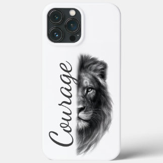 Courage Lion Artistic Minimal- iPhone 13 Pro Max Case