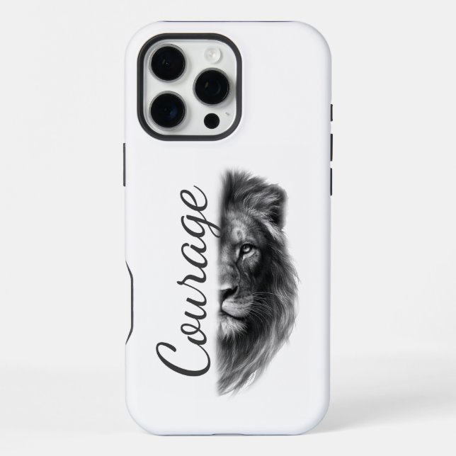 Courage Lion Artistic Minimal- iPhone Case (Back)