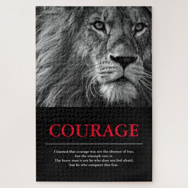 Courage Lion Motivational Inspirational Jigsaw Puzzle (Vertical)