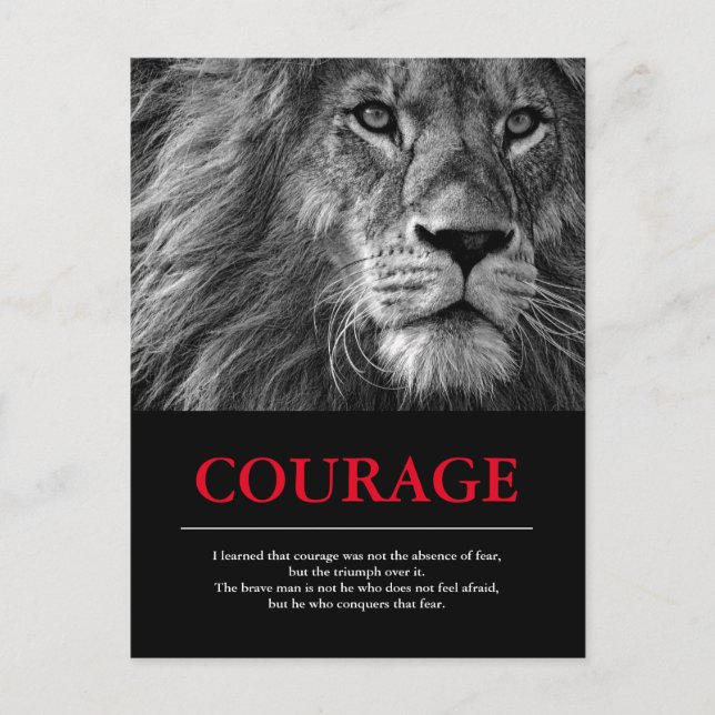 Courage Lion Motivational Inspirational Postcard (Front)