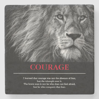 Courage Lion Motivational Inspirational Stone Coaster