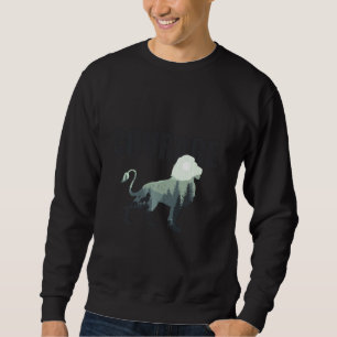 Courage Lion Virtue Minimalist Funny Graphic Nove Sweatshirt