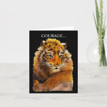 Courage ne rugit pas toujours Carte de voeux pliée