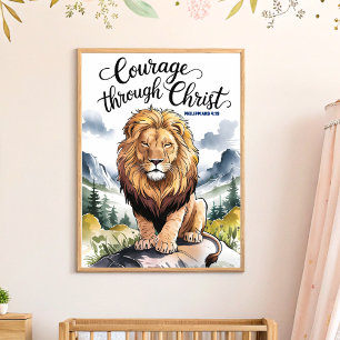 Courage par le Christ décoration murale pour crèch