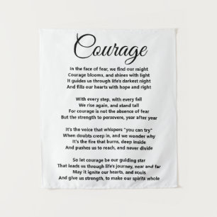 Courage Poem on Tapestry