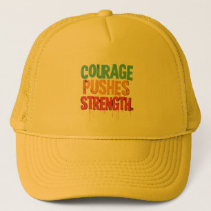 Courage Pushes Strength Trucker Hat
