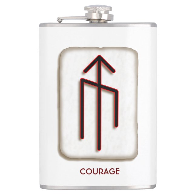 Courage Runic Bindrune Hip Flask (Front)