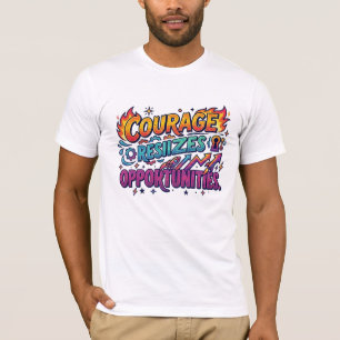 Courage Seizes Opportunities Motivational T-Shirt