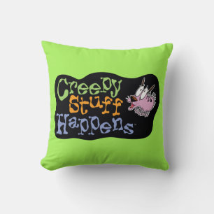 Courage the Cowardly Dog   Creepy Stuff Happens Throw Pillow