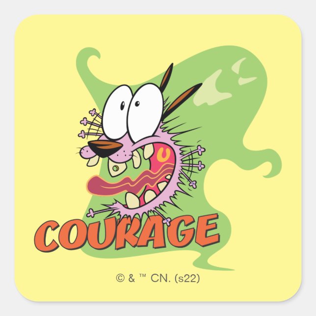 Courage the Cowardly Dog | Ghost Graphic Square Sticker (Front)