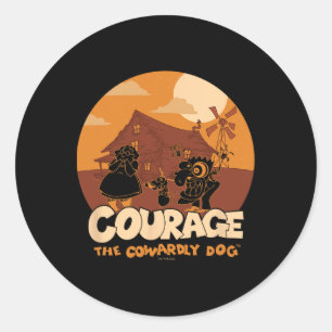 Courage The Cowardly Dog Halloween Cowardly Haunt Classic Round Sticker