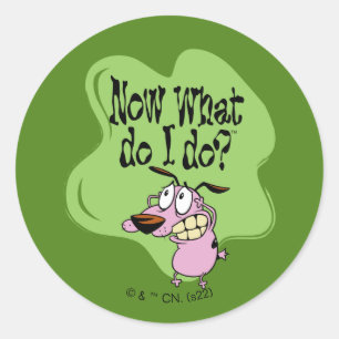 Courage the Cowardly Dog   Now What Do I Do? Classic Round Sticker
