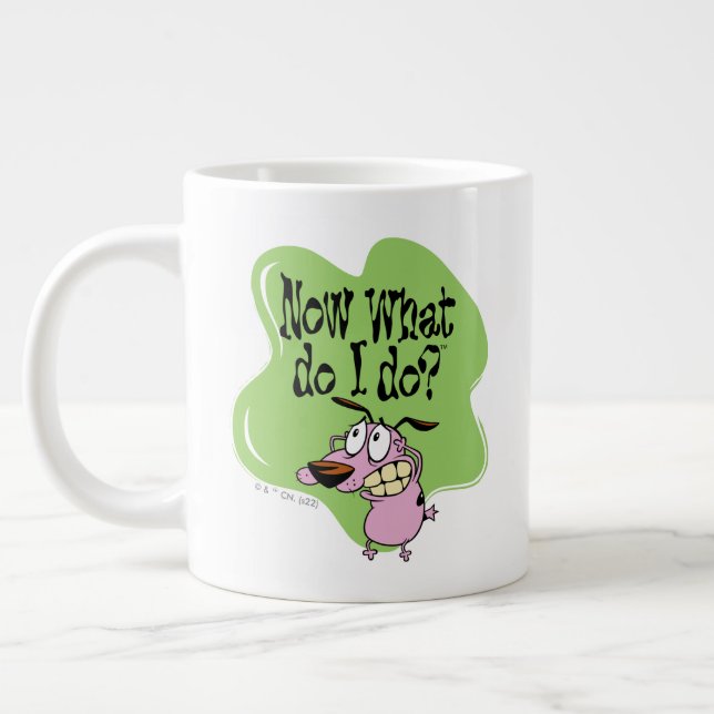 Courage the Cowardly Dog | Now What Do I Do? Large Coffee Mug (Left)