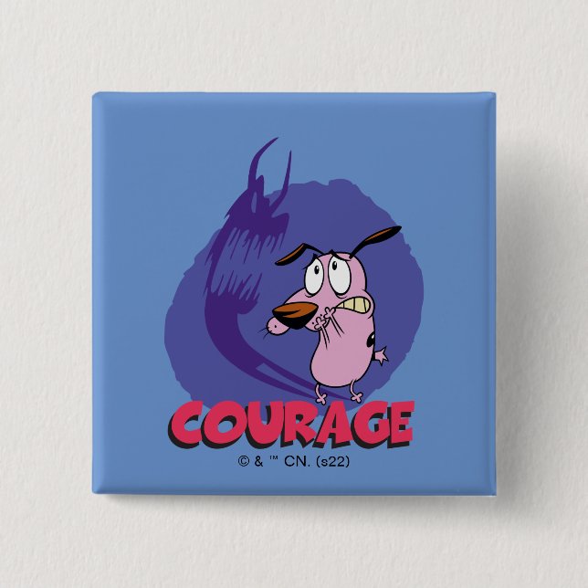 Courage the Cowardly Dog | Shadow Graphic 2 Inch Square Button (Front)