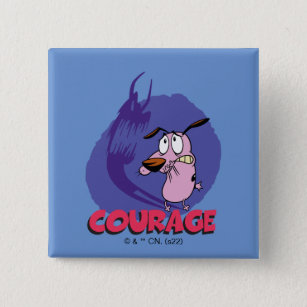 Courage the Cowardly Dog   Shadow Graphic 2 Inch Square Button