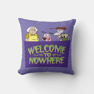 Courage the Cowardly Dog   Welcome To Nowhere Throw Pillow