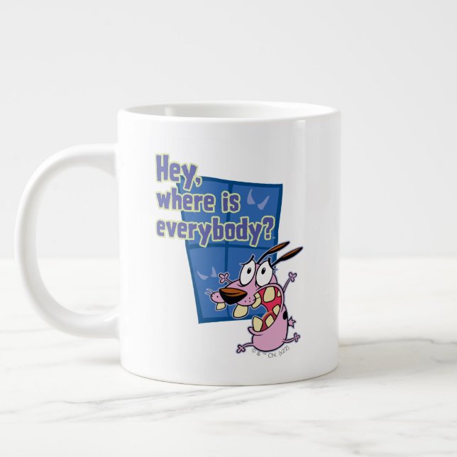 Courage the Cowardly Dog | Where is everybody? Large Coffee Mug (Left)