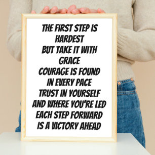 Courage to Begin inspirational mini poem Poster
