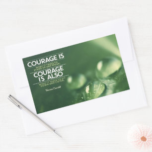"Courage" Winston Churchill Inspirational Quote Sticker