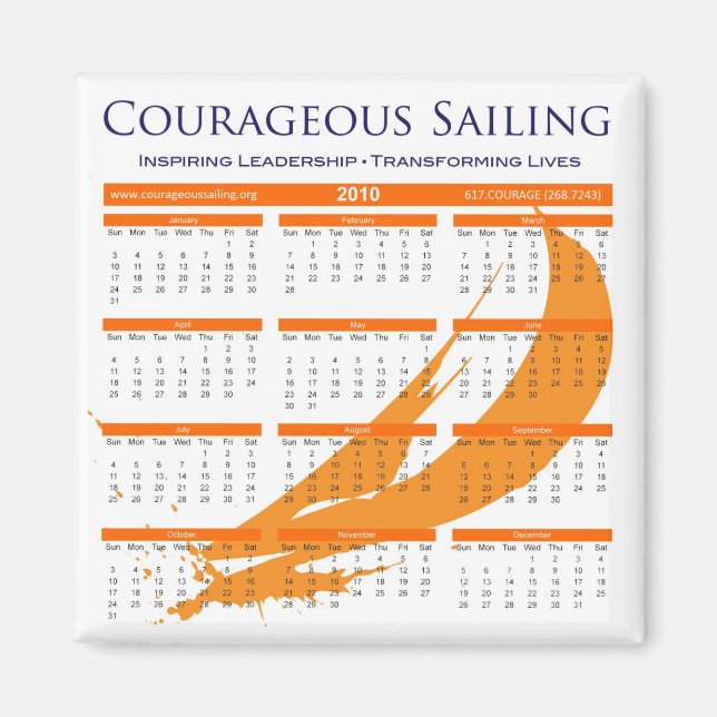 Courageous Calendar Magnet (Front)