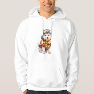 Courageous Firefighter Siberian Husky Dog Honourin Hoodie