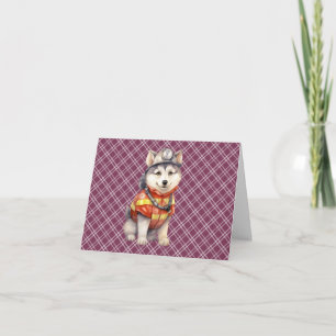 Courageous Firefighter Siberian Husky Dog Honourin Thank You Card