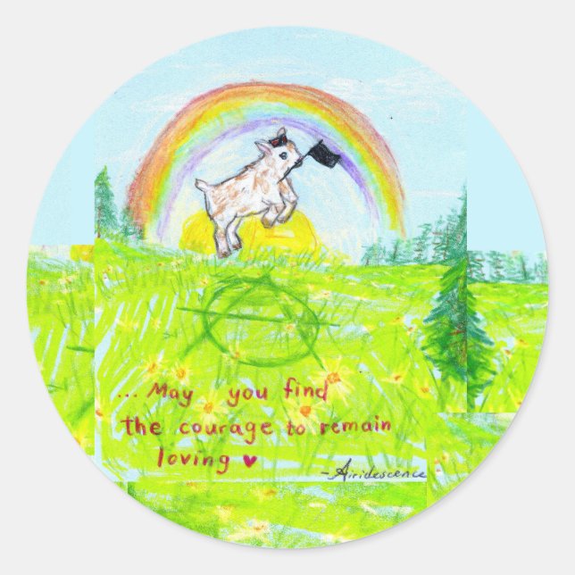 Courageous Heart Anarchist Goat Sticker(s) Classic Round Sticker (Front)