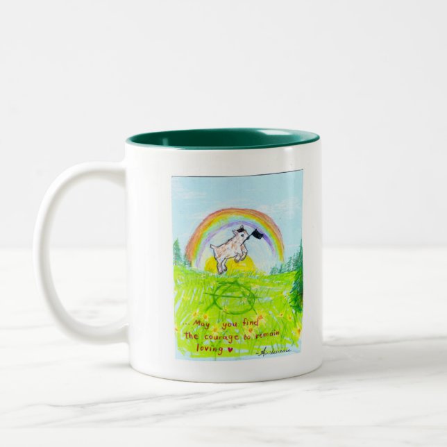 Courageous Heart Anarchist Goat Two-Tone Coffee Mug (Left)