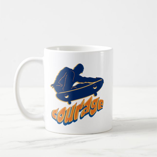 Courageous Skater Jumping Coffee Mug (Left)