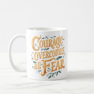 Courageous Typography Art Coffee Mug