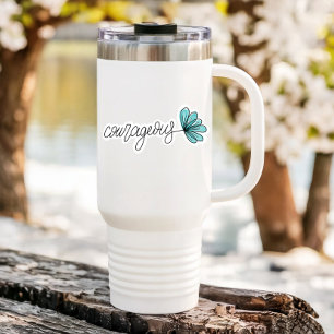 Courageous Word Flower Laptop   Die-Cut Sticker