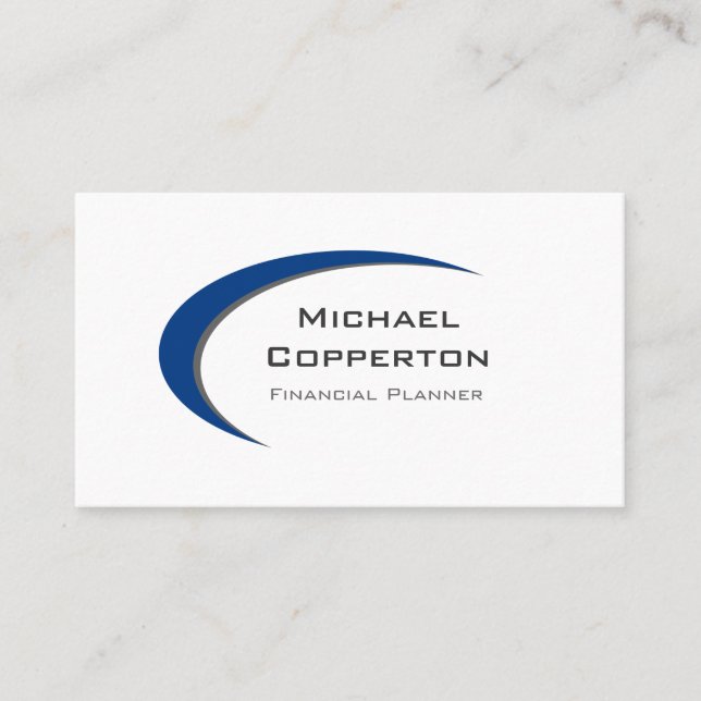 Courbe bleue Carte de visite de logo professionnel (Devant)