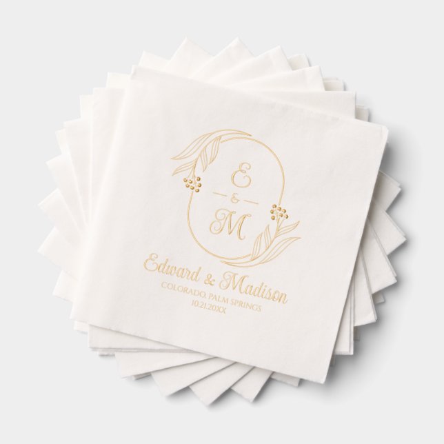 Courbe botanique Initiales de mariage personnalisé (Insitu (empilé))