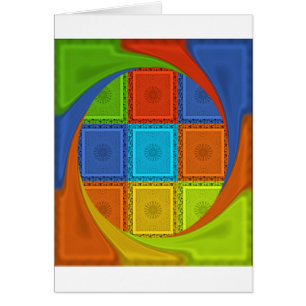 Courbe carré rouge or vert