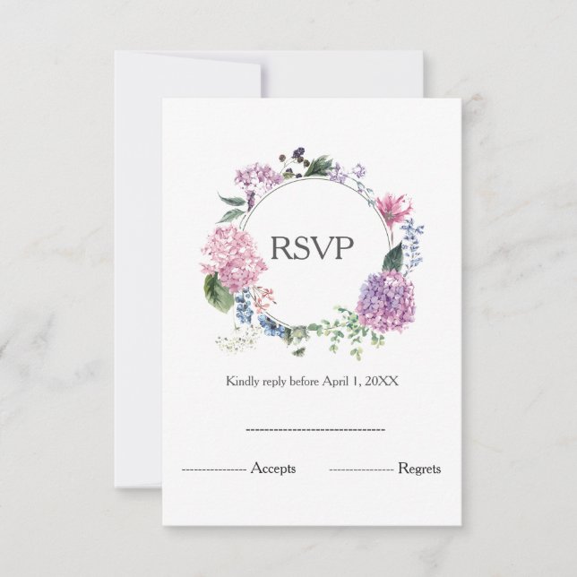 Courbe de fleurs d'Hydrangea RSVP (Devant)