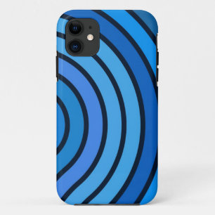 Courbes noir et bleu coque Abstrait