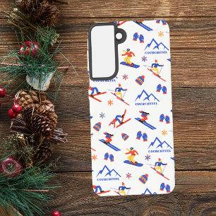 Courchevel France Ski Snowboard Pattern Samsung Galaxy Case