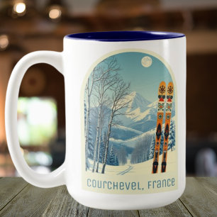 Courchevel les trois Vallées souvenir Two-Tone Coffee Mug