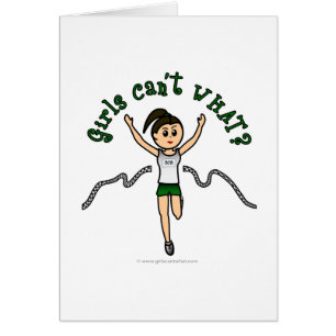 Coureur de filles en uniforme vert