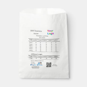 Courier delivery company details add price weight favour bag